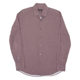 BOSS Slim Fit Mens Shirt Red Spotted Long Sleeve M