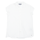 TOMMY HILFIGER Womens Plain Shirt White UK 6