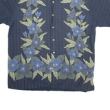 CHEROKEE Mens Hawaiian Shirt Blue Floral XL
