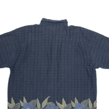 CHEROKEE Mens Hawaiian Shirt Blue Floral XL