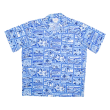 SEAWIND Mens Hawaiian Shirt Blue Floral L