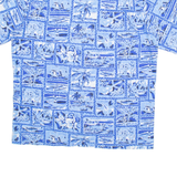 SEAWIND Mens Hawaiian Shirt Blue Floral L