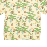 JOE MARLIN Mens Hawaiian Shirt Yellow Floral XL
