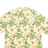 JOE MARLIN Mens Hawaiian Shirt Yellow Floral XL