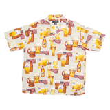 CROFT & BARROW Mens Shirt Beige Crazy Pattern L