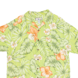 CARIBBEAN JOE Mens Hawaiian Shirt Green Floral L