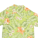 CARIBBEAN JOE Mens Hawaiian Shirt Green Floral L
