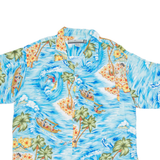 OCEAN CURRENT Mens Hawaiian Shirt Blue Floral L