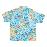 OCEAN CURRENT Mens Hawaiian Shirt Blue Floral L