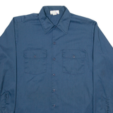 DICKIES Mens Worker Shirt Blue Long Sleeve L