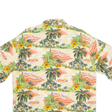 ALOHA HUT Mens Hawaiian Shirt Beige Floral L