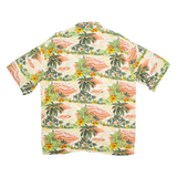 ALOHA HUT Mens Hawaiian Shirt Beige Floral L