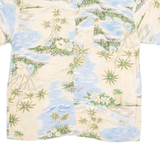 BAHAMA CRUISES Mens Hawaiian Shirt Beige Viscose Floral XL