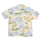 BAHAMA CRUISES Mens Hawaiian Shirt Beige Viscose Floral XL