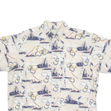 CROSSINGS Mens Hawaiian Shirt Beige Floral L