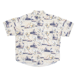 CROSSINGS Mens Hawaiian Shirt Beige Floral L