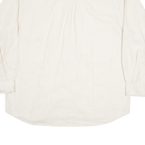 BRUBIG CRACKTEN Mens Plain Shirt Beige Long Sleeve L