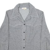 JANTZEN Womens Shirt Grey Striped Long Sleeve UK 16