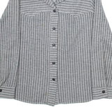 JANTZEN Womens Shirt Grey Striped Long Sleeve UK 16