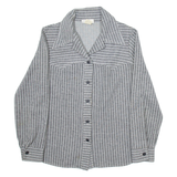 JANTZEN Womens Shirt Grey Striped Long Sleeve UK 16