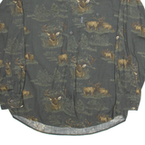 WOOLRICH Mens Shirt Grey Camouflage Long Sleeve XL