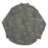 WOOLRICH Mens Shirt Grey Camouflage Long Sleeve XL