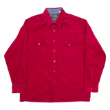 SPORTSWEAR Mens Plain Shirt Red Long Sleeve L