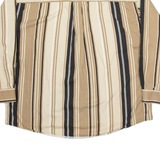 IVY CREW Mens Shirt Brown Striped Long Sleeve 2XL