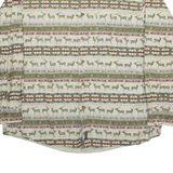 WOOLRICH Mens Shirt Green Striped Long Sleeve XL