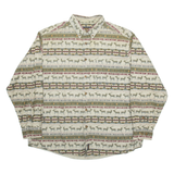 WOOLRICH Mens Shirt Green Striped Long Sleeve XL