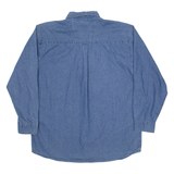 KEY Mens Plain Shirt Blue Long Sleeve L