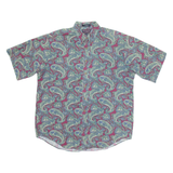 ROUNDTREE & YORKE Mens Shirt Blue Paisley L
