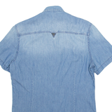 GUESS Mens Plain Shirt Blue S