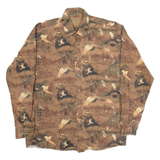 NORTHERN RIVER Mens Shirt Brown Crazy Pattern Long Sleeve M