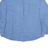 ARAMARK Mens Plain Shirt Blue Long Sleeve L