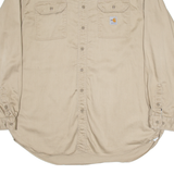 CARHARTT Tulsa Inspection Resources Mens Worker Shirt Brown Long Sleeve 2XL