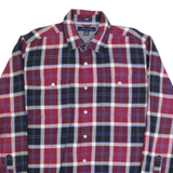 TOMMY HILFIGER Slim Fit Mens Shirt Red Plaid Long Sleeve L