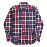 TOMMY HILFIGER Slim Fit Mens Shirt Red Plaid Long Sleeve L