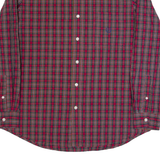 CHAPS Mens Shirt Red Plaid Long Sleeve M