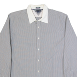 TOMMY HILFIGER Mens Shirt Black Gingham Long Sleeve L