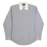 TOMMY HILFIGER Mens Shirt Black Gingham Long Sleeve L