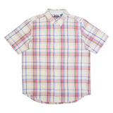 CHAPS Mens Shirt Cream Plaid M