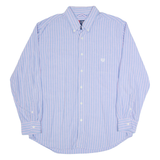 CHAPS Mens Shirt Blue Striped Long Sleeve L