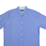 TOMMY HILFIGER Mens Plain Shirt Blue L