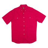 FADED GLORY Mens Plain Shirt Red 90s M