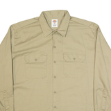 DICKIES Mens Worker Shirt Beige Long Sleeve XL