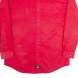 DICKIES Mens Plain Shirt Red Long Sleeve XL