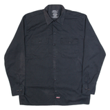 DICKIES Mens Worker Shirt Black Long Sleeve M