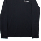 CHAMPION Mens Polo Shirt Black Long Sleeve M