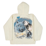 Reversible Womens Fleece Jacket Cream Hooded S